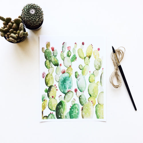 Watercolor Prickly Pear